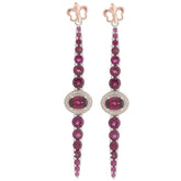 Oval purple garnet sterling silver earrings with accent, featuring sparkling gemstones and elegant design.